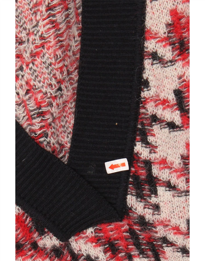 GANT Suéter feminino oversized com decote em V Reino Unido 16 grande houndstooth vermelho