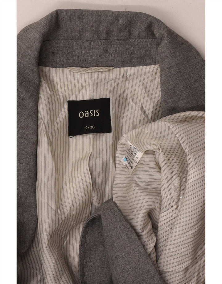 Jaqueta blazer feminina Oasis com 1 botão UK 10 poliéster cinza pequeno
