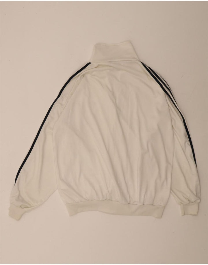 Adidas Mens Tracksuit Top Jacket UK 40/42 Médio Branco Poliéster