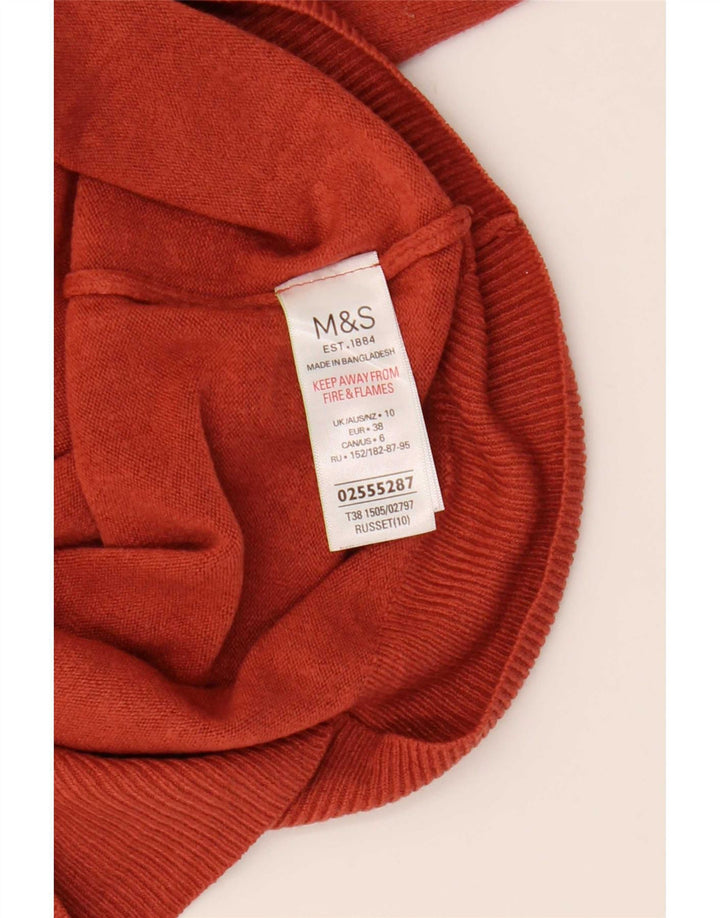 Suéter feminino Marks & Spencer com gola redonda Reino Unido 10 pequeno Borgonha