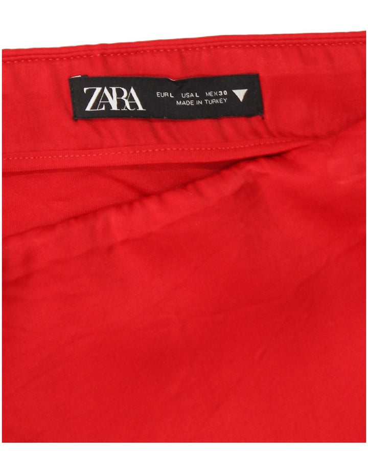 Minissaia feminina ZARA grande W30 viscose vermelha