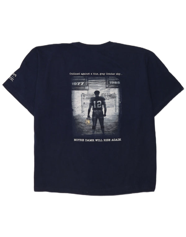 Camiseta gráfica masculina Adidas Top 2XL algodão azul marinho