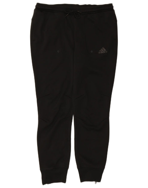 ADIDAS Womens Tracksuit Trousers Joggers UK 16 Large  Black Polyester