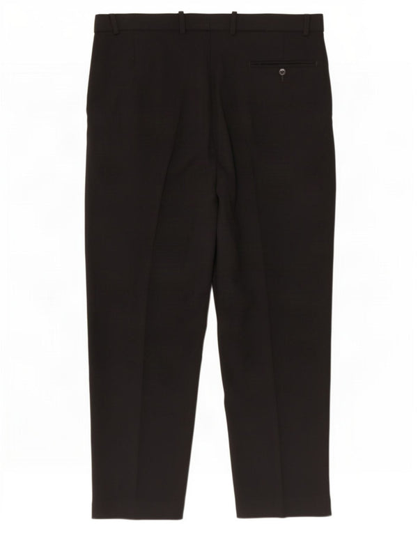 Calça masculina reta casual Marks & Spencer W38 L31 poliéster preto