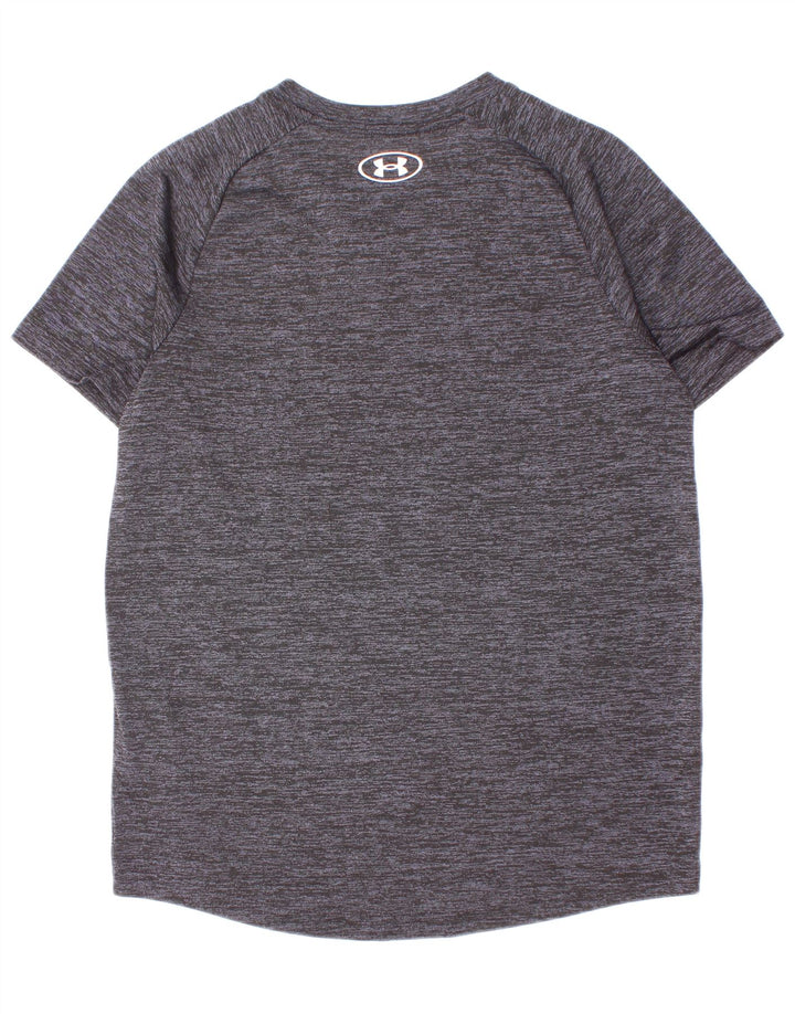 Camiseta Under Armour Boys Top 9-10 anos poliéster manchado cinza médio