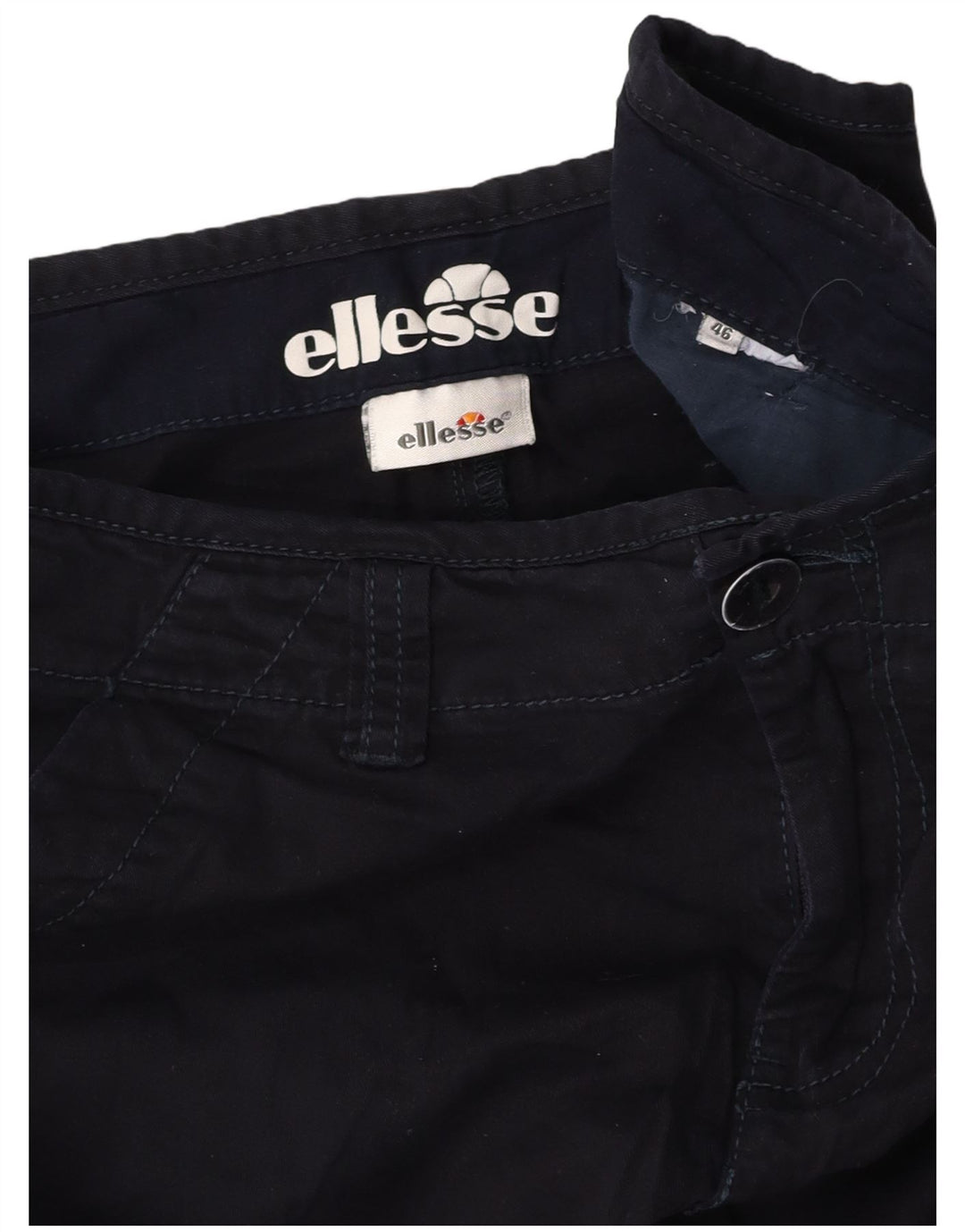 Shorts chino masculino ELLESSE IT 46 pequeno W29 azul marinho
