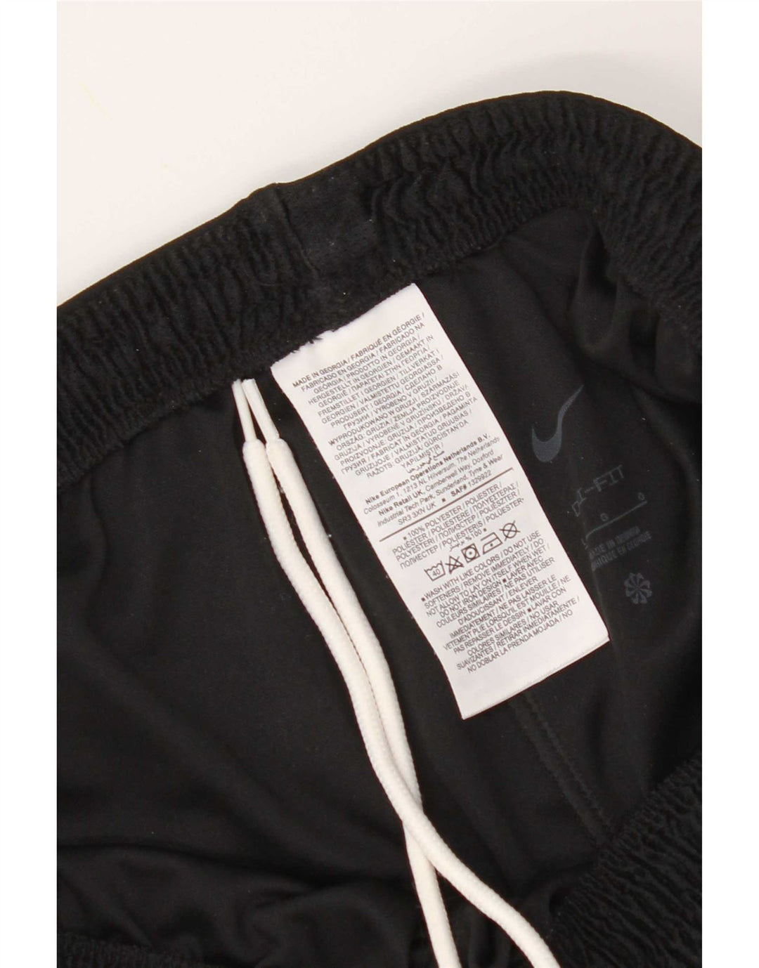 Shorts esportivos gráficos Nike Dri Fit feminino UK 16 grande poliéster preto