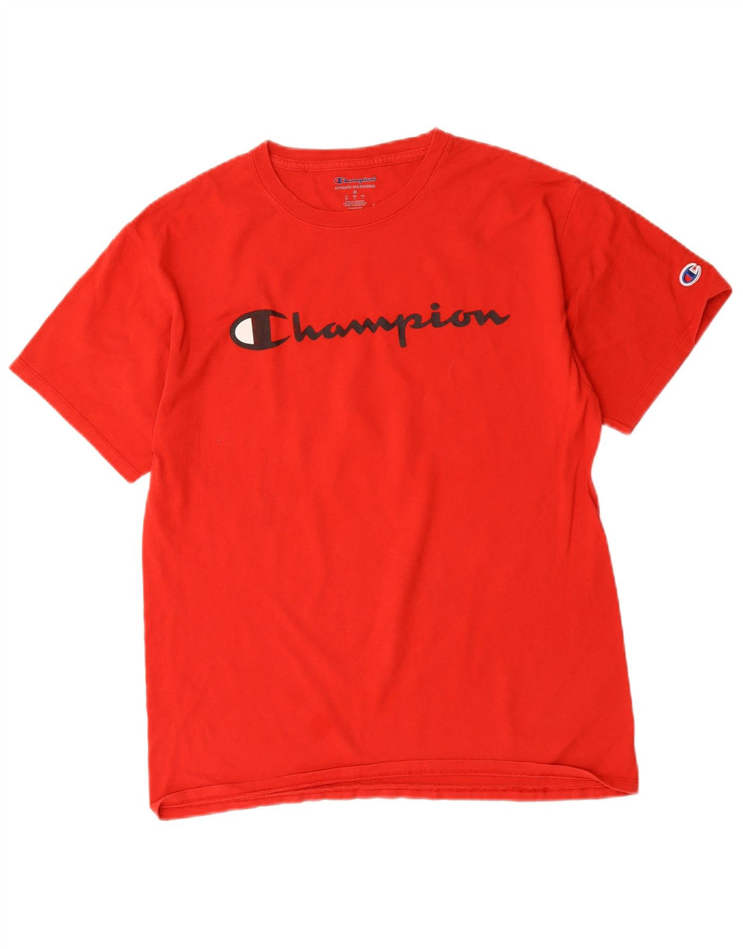 Campeão Mens Graphic T-Shirt Top Médio Algodão Vermelho