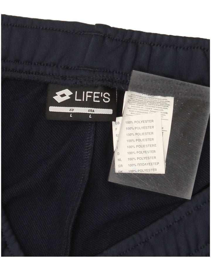 Calça de treino feminina Lotto Joggers grande poliéster azul marinho