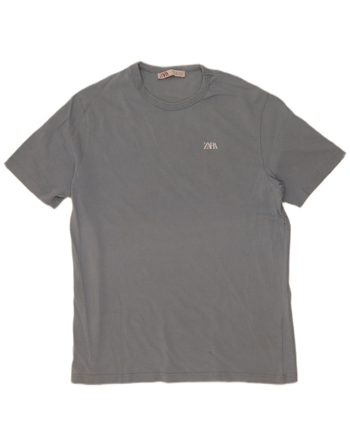 Zara Camiseta masculina grande azul