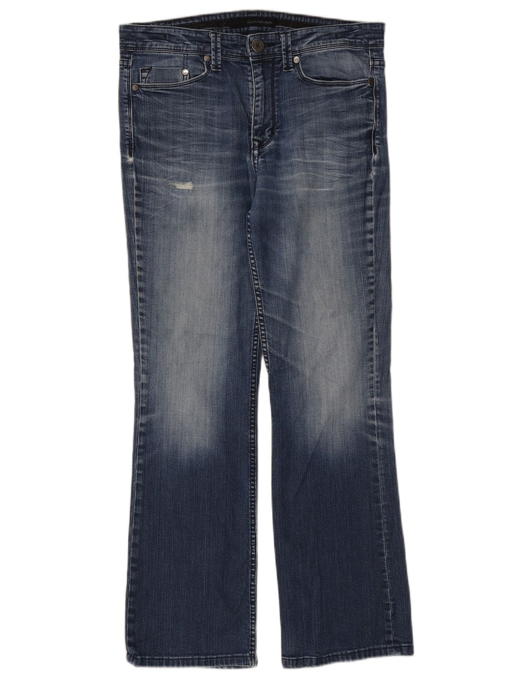 Calça jeans feminina Calvin Klein desgastada bootcut W33 L29 algodão azul