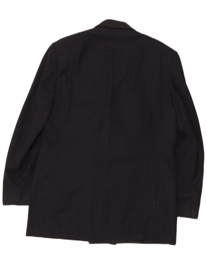 Jaqueta blazer masculina MARKS & SPENCER com peito duplo Reino Unido 42 grande azul marinho