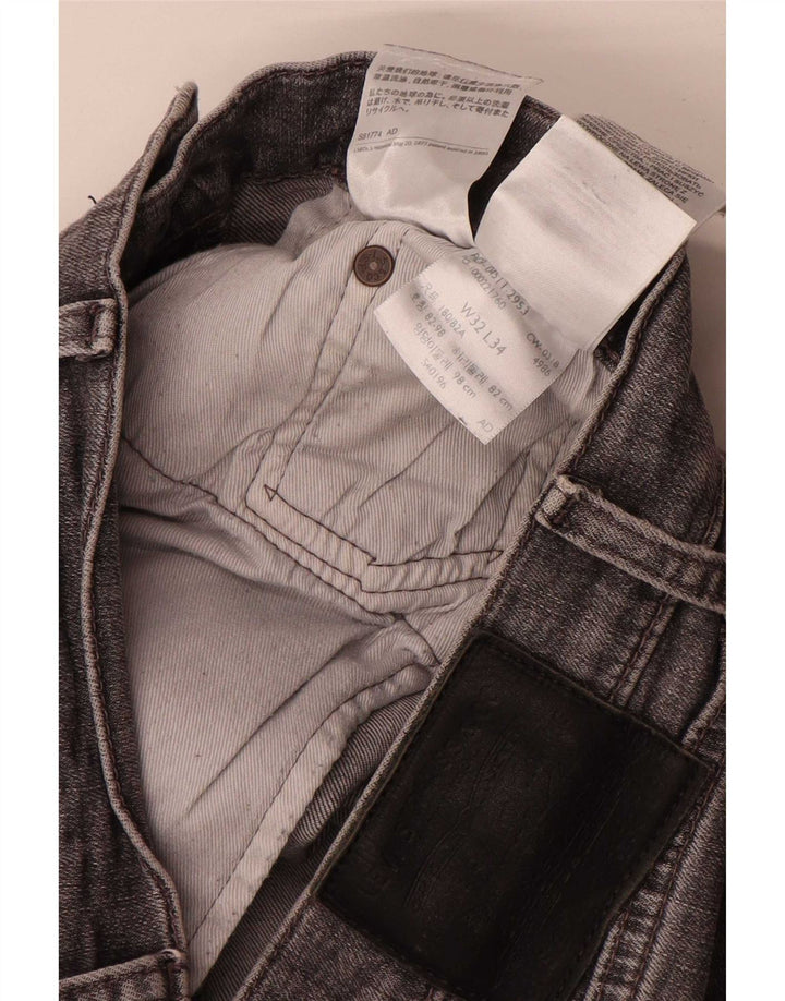 Levi's Mens Slim Jeans W32 L34 Cinza Algodão