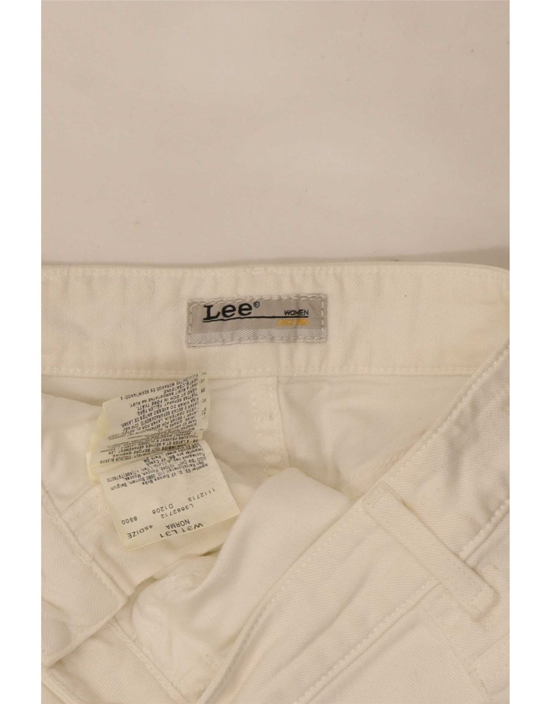 Lee Womens Norma Straight Jeans W31 L29 Algodão Branco