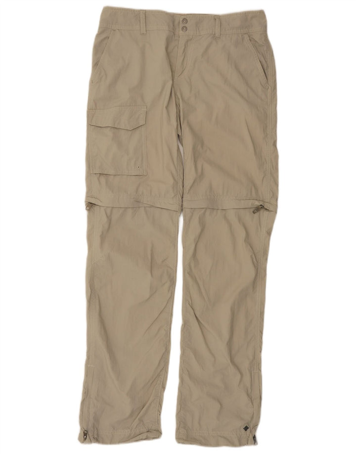 Calça cargo feminina regular COLUMBIA US 8 médio W30 L31 nylon bege