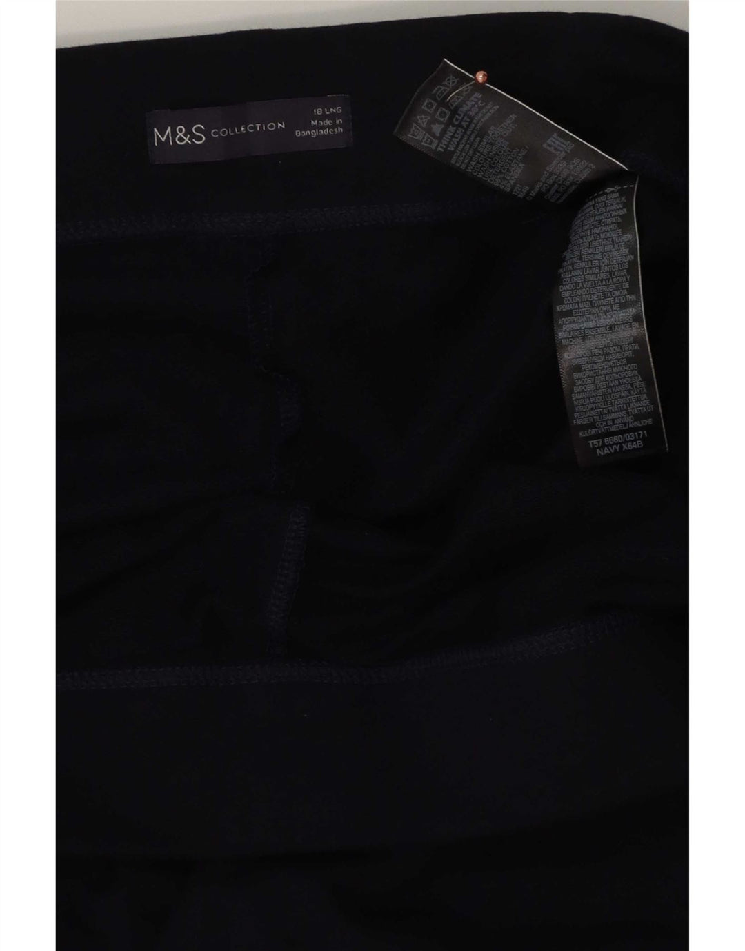 Leggings femininos Marks & Spencer Reino Unido 18 XL azul marinho algodão
