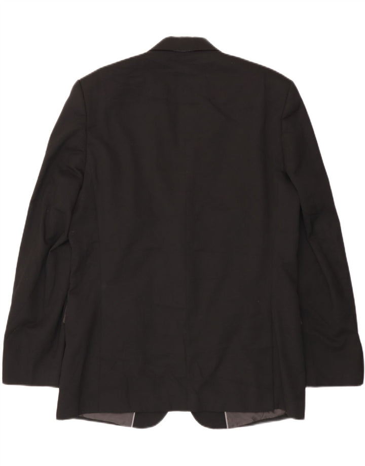 Jaqueta blazer masculina longa de 2 botões Marks & Spencer Reino Unido 42 grande preta