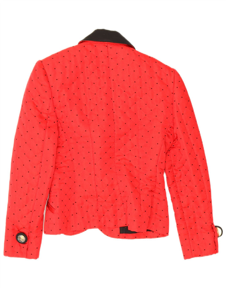 Jaqueta blazer feminina Roccobarocco com 2 botões IT 44 acrílico manchado vermelho médio