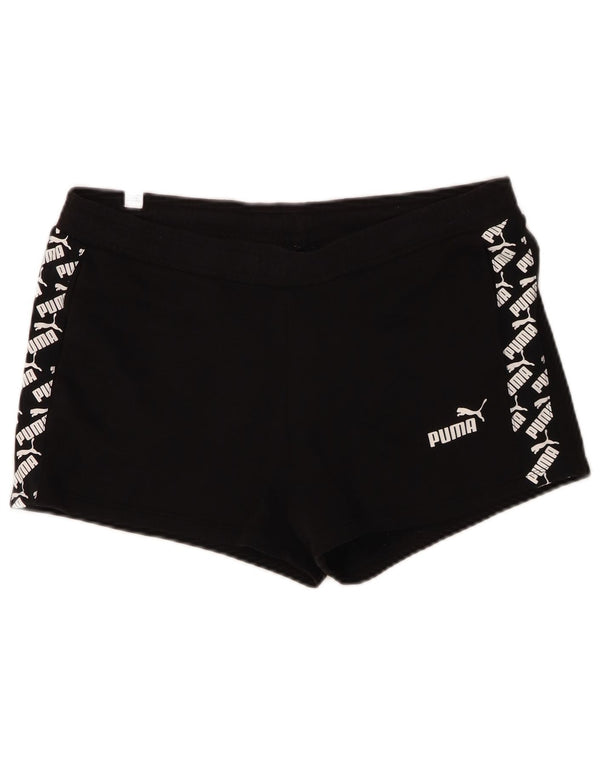 Shorts esportivos gráficos femininos Puma UK 16 grandes pretos