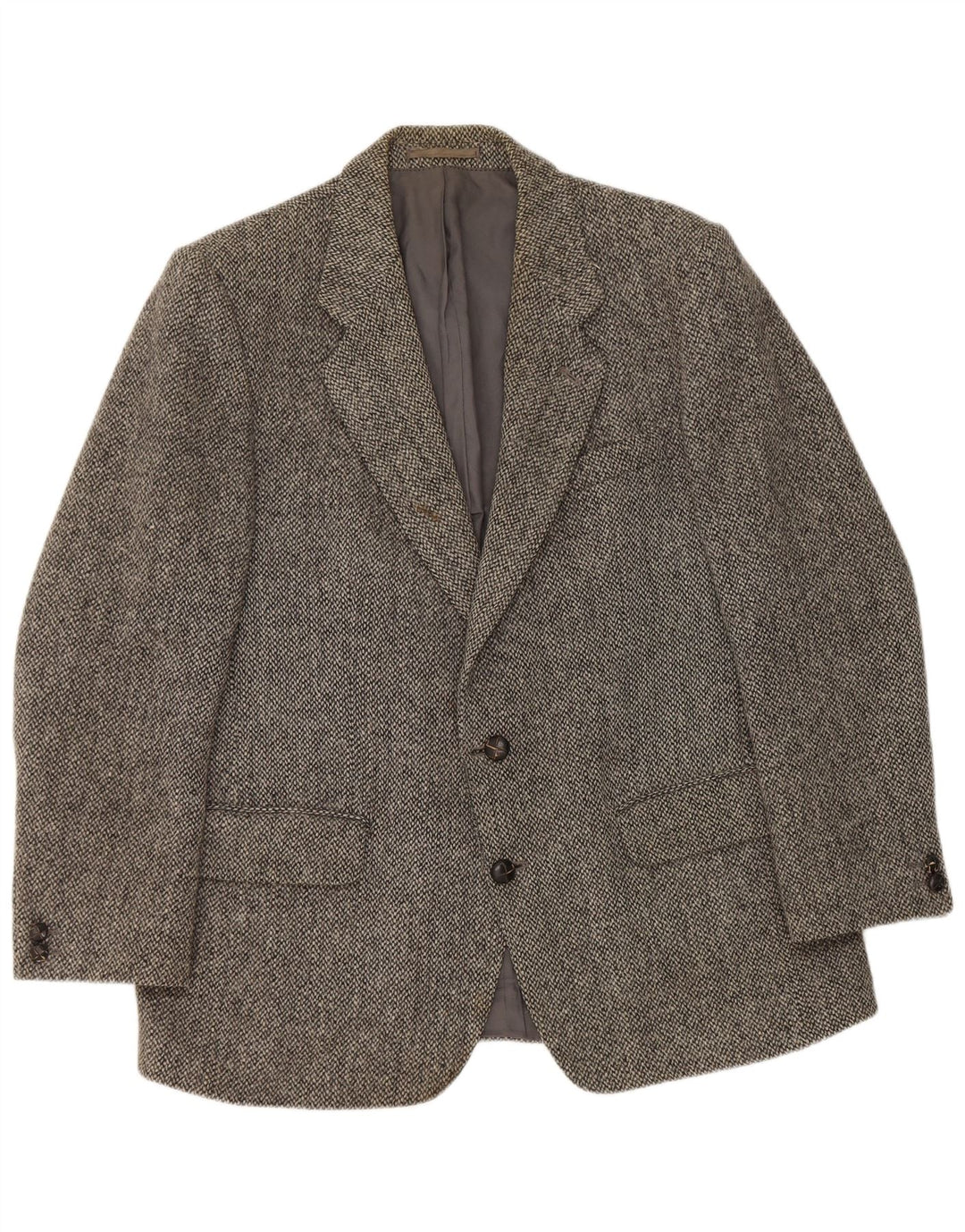 Jaqueta Centaur masculina Harris Tweed Blazer Reino Unido 38 espinha de peixe cinza médio