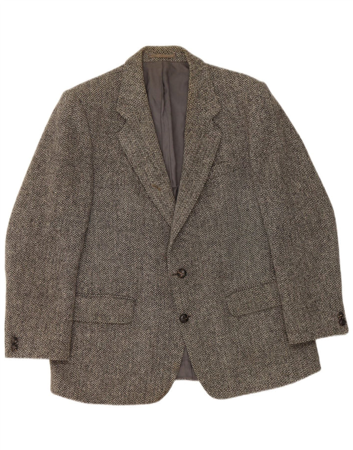 Jaqueta Centaur masculina Harris Tweed Blazer Reino Unido 38 espinha de peixe cinza médio