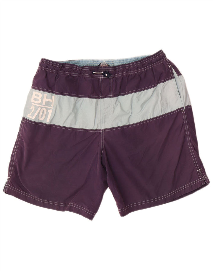 Shorts de natação masculino Marks & Spencer Blue Harbor grande bloco colorido roxo