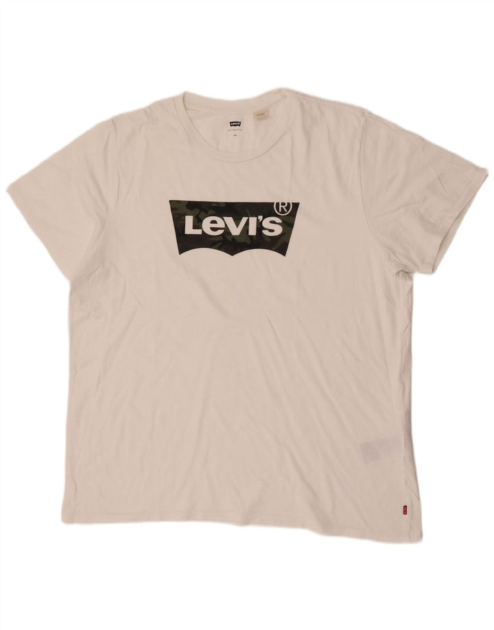 Camiseta gráfica masculina Levi's Top 2XL algodão branco