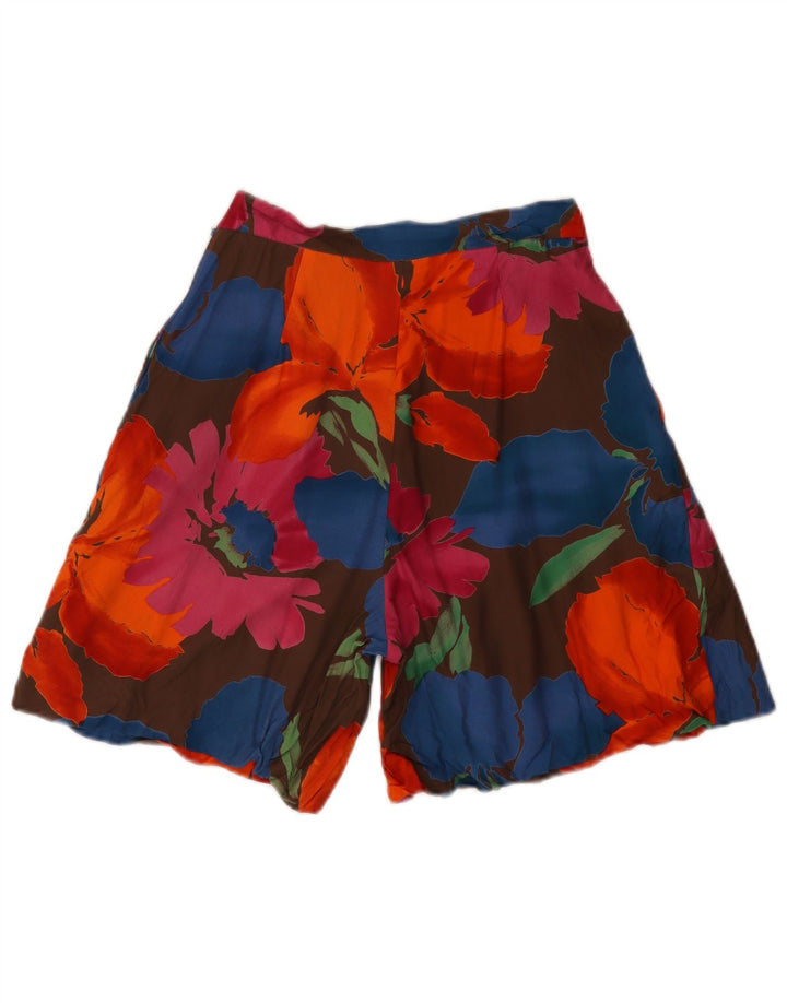 Shorts Casual Feminino Preca W26 Pequeno Multicolorido Floral Viscose