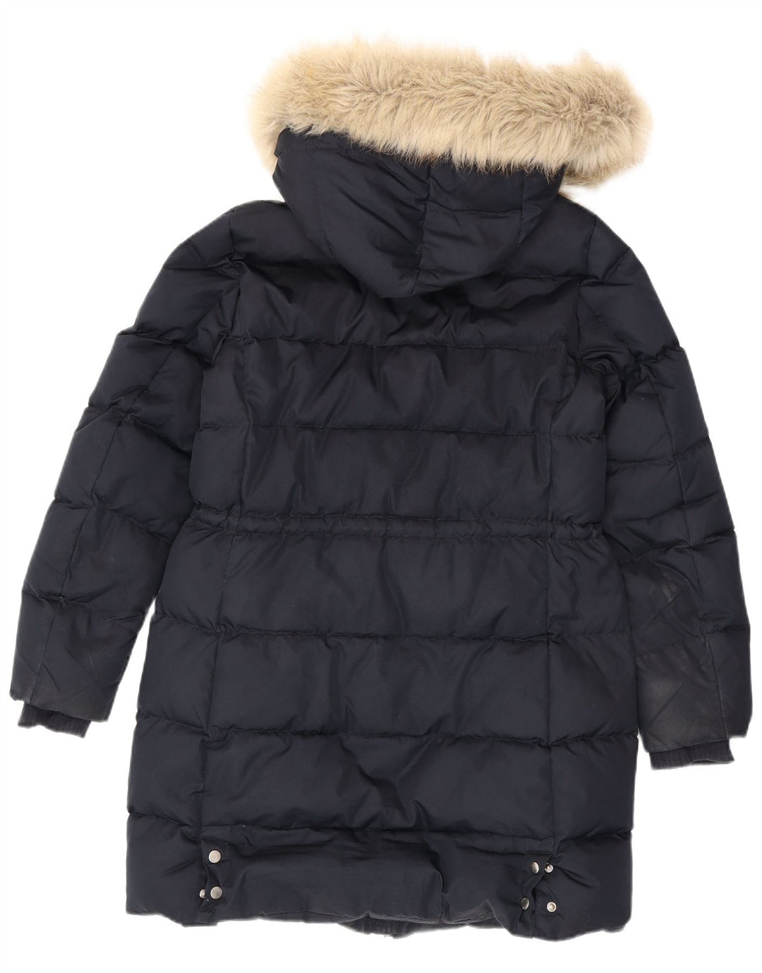 Casaco acolchoado com capuz feminino Tommy Hilfiger Reino Unido 14 poliéster azul marinho médio