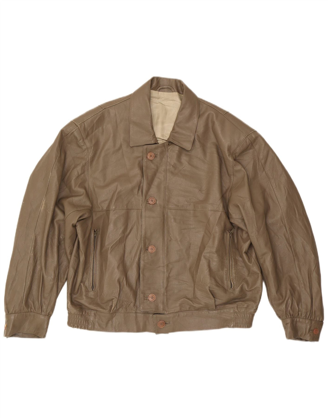 Jaqueta de couro masculina Anfor IT 58 2XL marrom