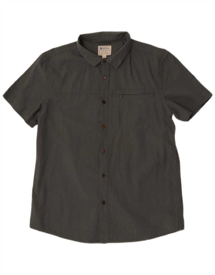 Camisa masculina de manga curta Mountain Warehouse algodão cinza grande