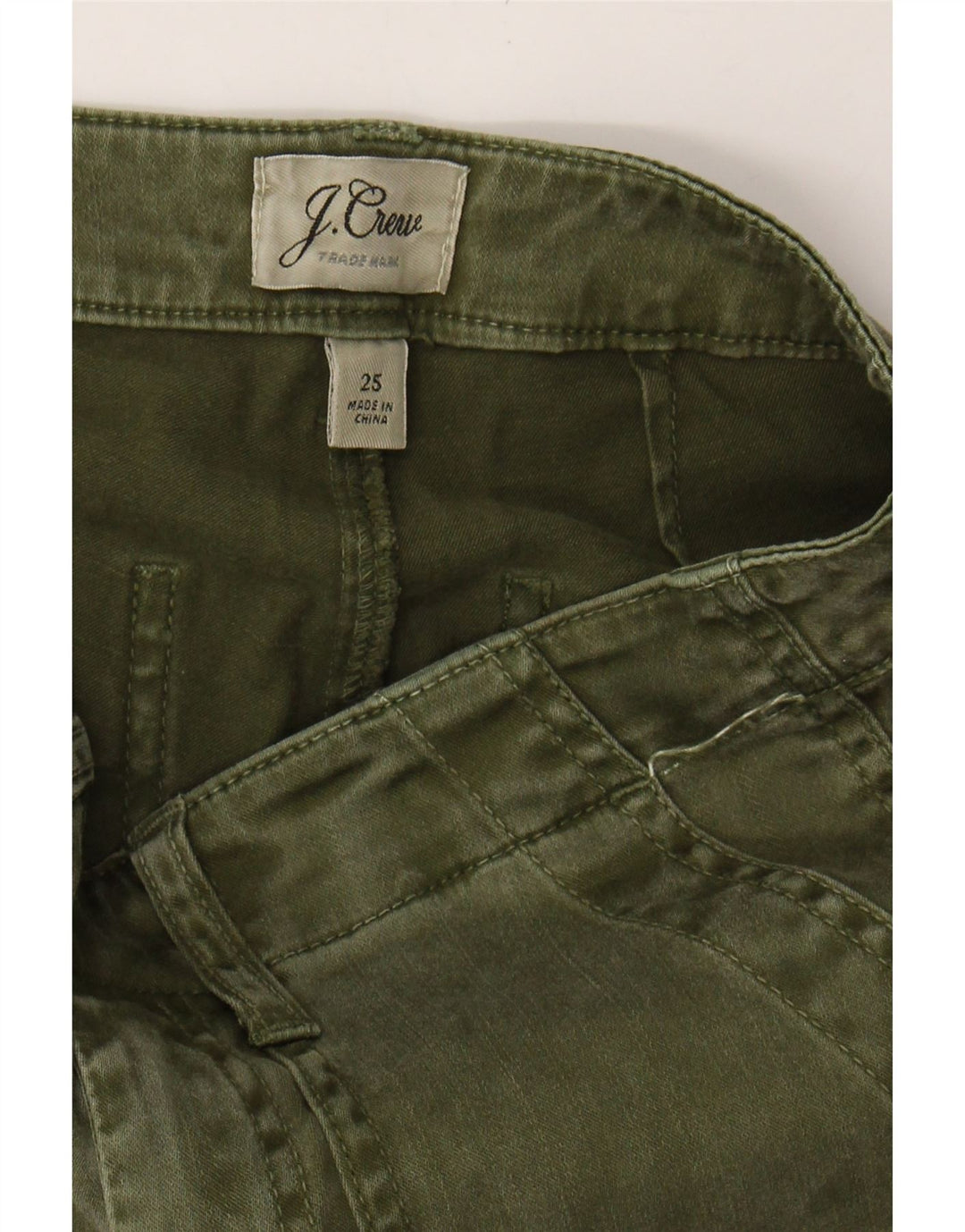 J. CREW Womens Slim Chino Trousers W25 L28 Green Cotton Vintage J. Crew and Second-Hand J. Crew from Messina Hembry 