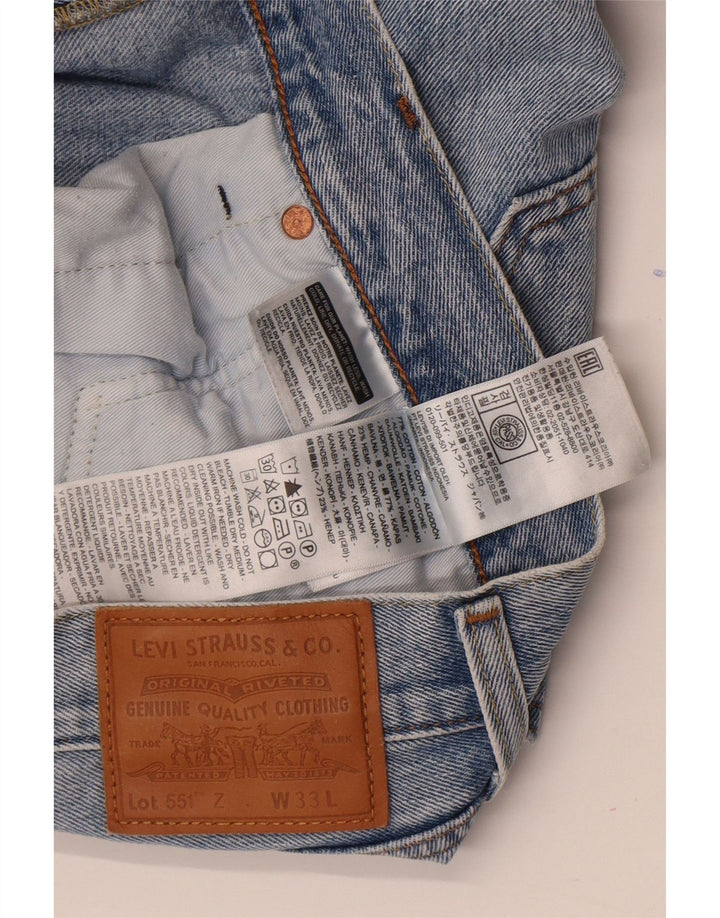 LEVI'S Masculino 551 Straight Jeans W33 L27 Azul Algodão