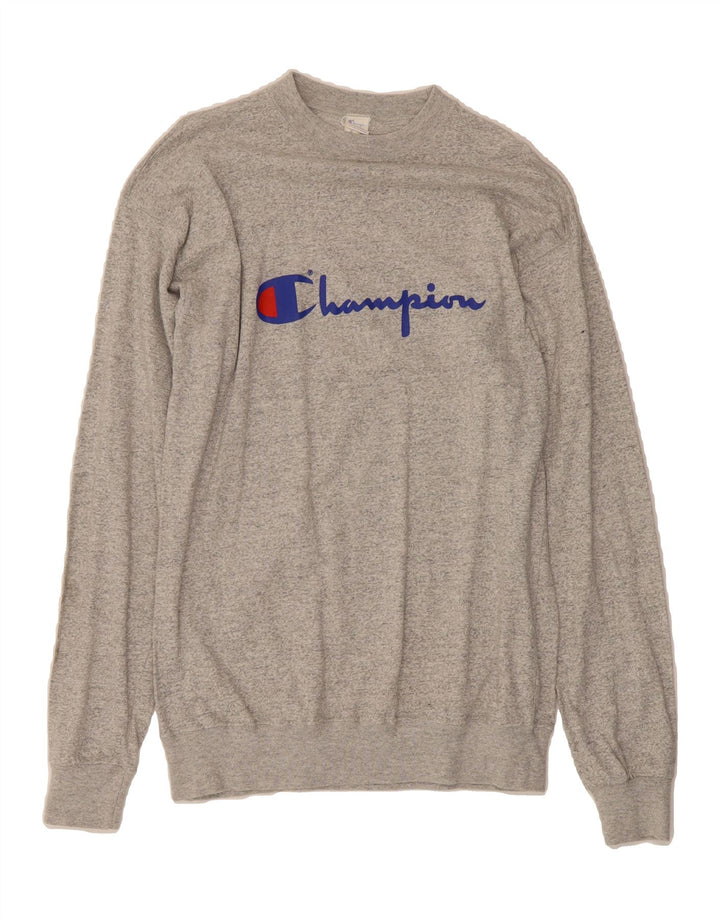 CHAMPION Womens Graphic Sweatshirt Jumper UK 18 XL Grey Cotton Vintage Champion and Second-Hand Champion from Messina Hembry 