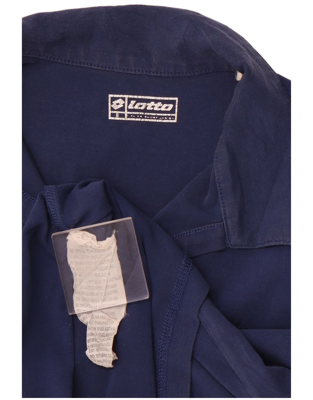 Camisa polo feminina LOTTO 11-12 anos pequena algodão azul marinho
