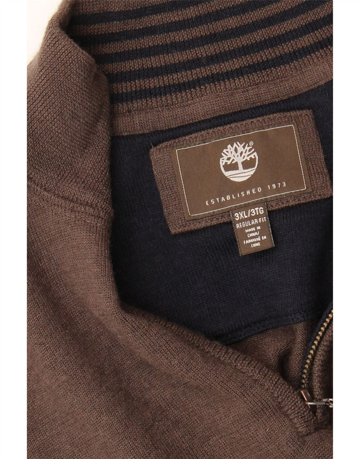 Suéter masculino Timberland Regular Fit com zíper e gola 3XL marrom