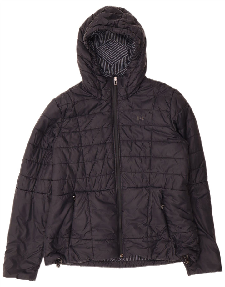 Jaqueta acolchoada com capuz feminina Under Armour Cold Gear Reino Unido 16 grande nylon preto