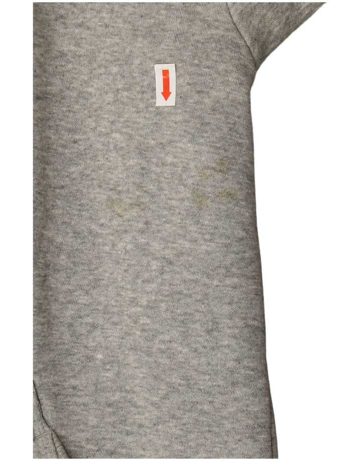 Suéter PUMA feminino com capuz e zíper UK 12 cinza médio manchado