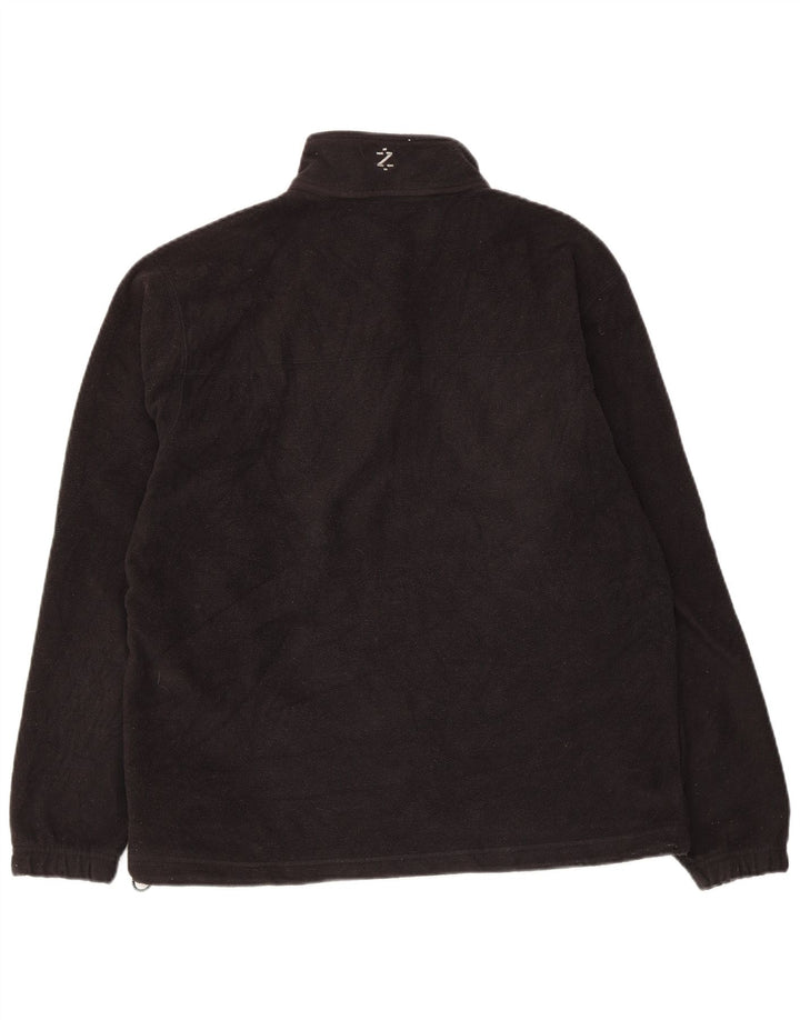 Suéter masculino Izod com zíper e gola em lã, médio, preto, poliéster