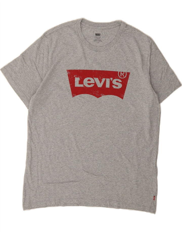 LEVI'S Mens Standard Graphic T-Shirt Top Medium Grey Cotton Vintage Levi's and Second-Hand Levi's from Messina Hembry 