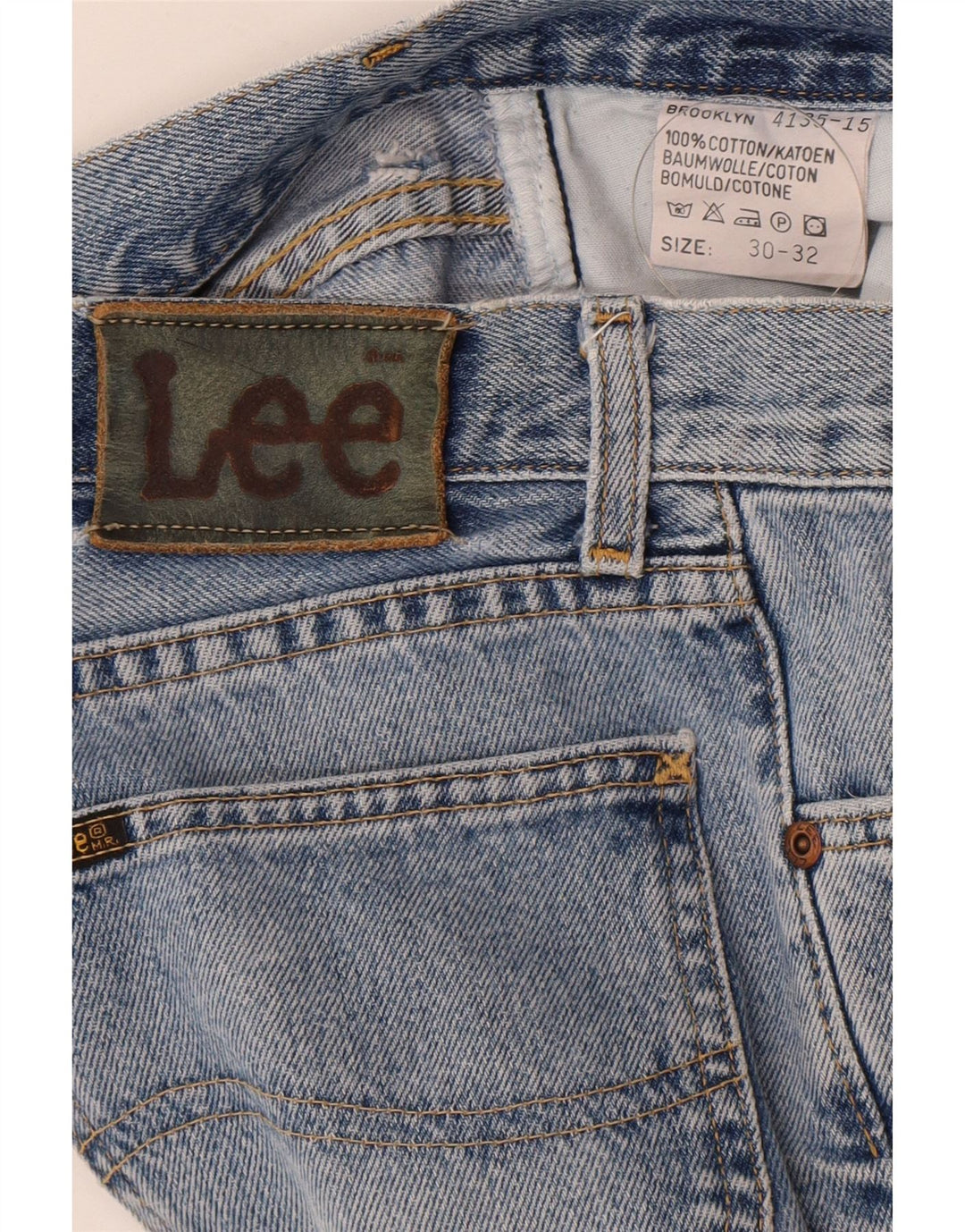 Lee Mens Brooklyn Straight Jeans W30 L32 Azul Algodão