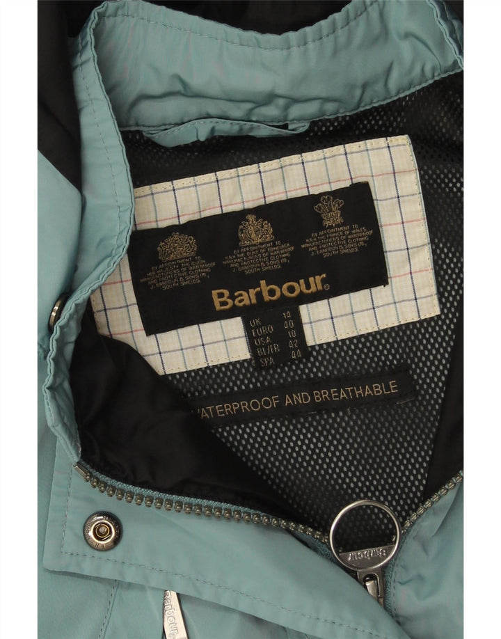 Jaqueta de chuva feminina com capuz Barbour UK 14 grande azul