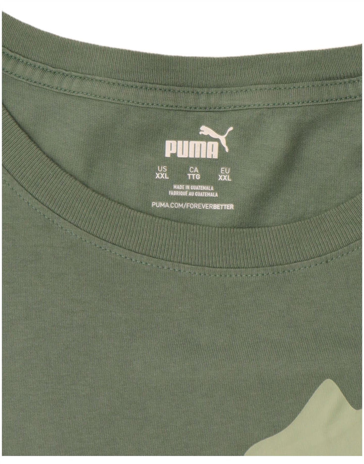 Camiseta gráfica masculina PUMA Top 2XL algodão verde