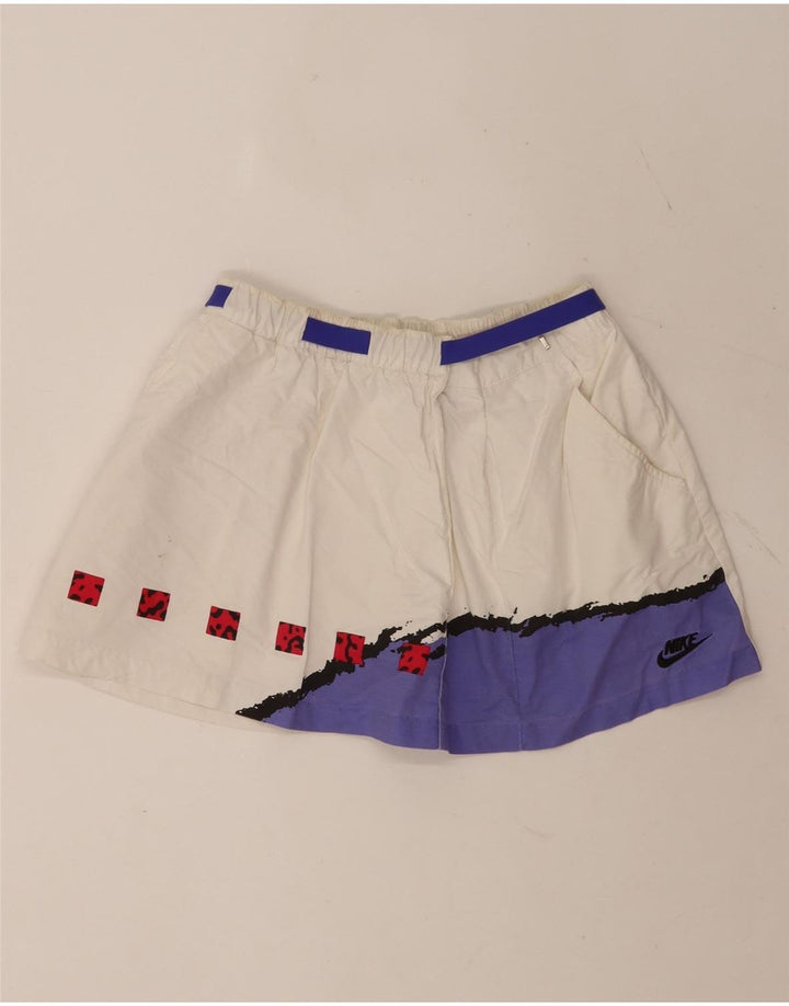 Saia feminina Nike média W28 branca colorblock algodão