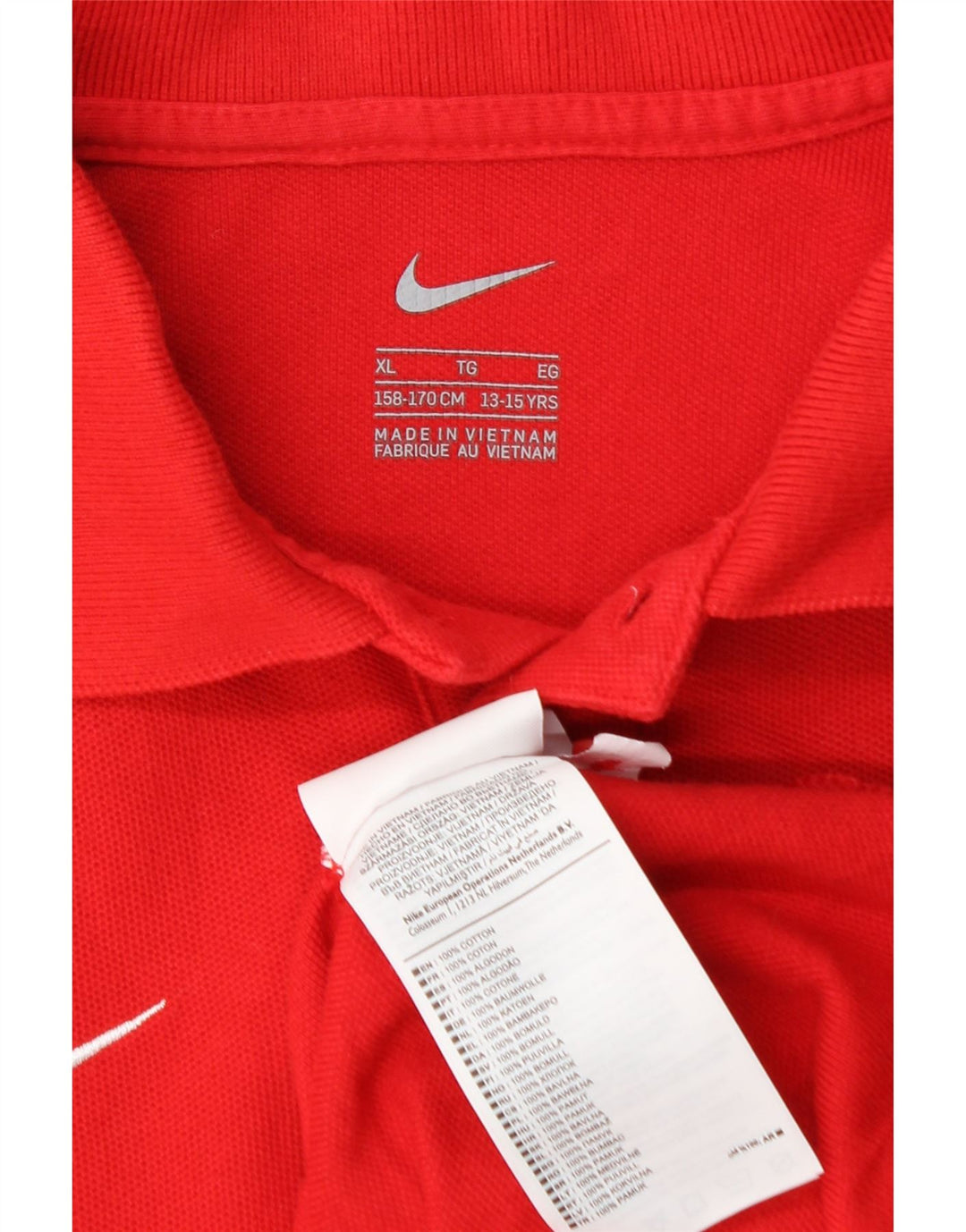 Camisa polo masculina NIKE 13-14 anos XL vermelho algodão