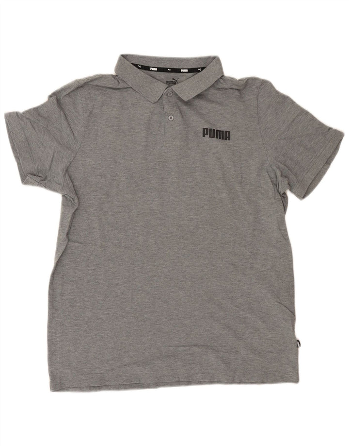 Camisa polo masculina PUMA grande algodão cinza