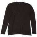 Suéter feminino Massimo Dutti com decote em V Reino Unido 14 grande lã preta