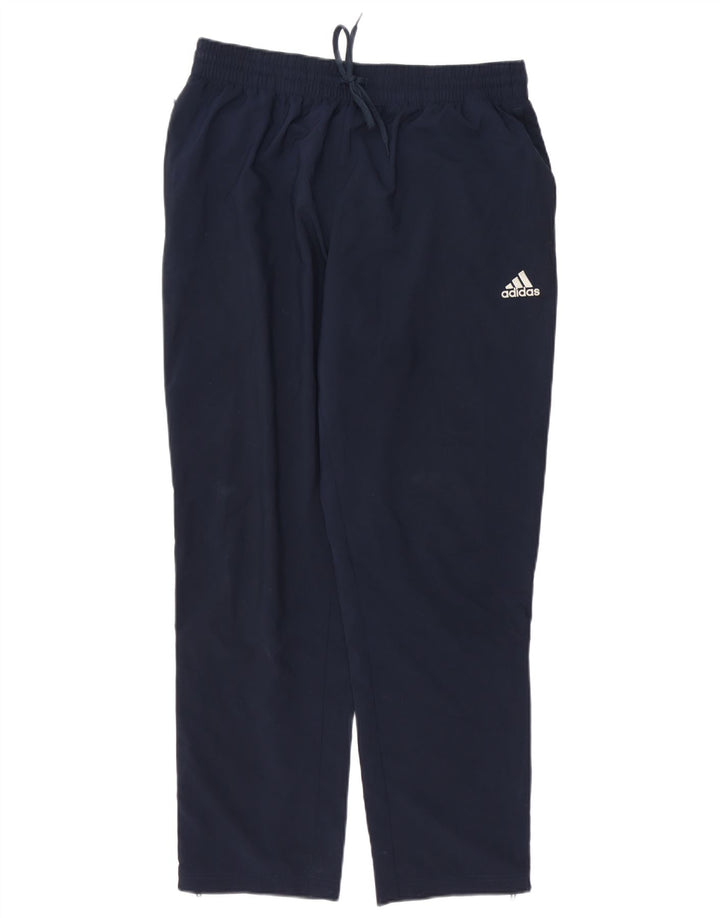 Calça de treino masculina Adidas grande poliéster azul marinho