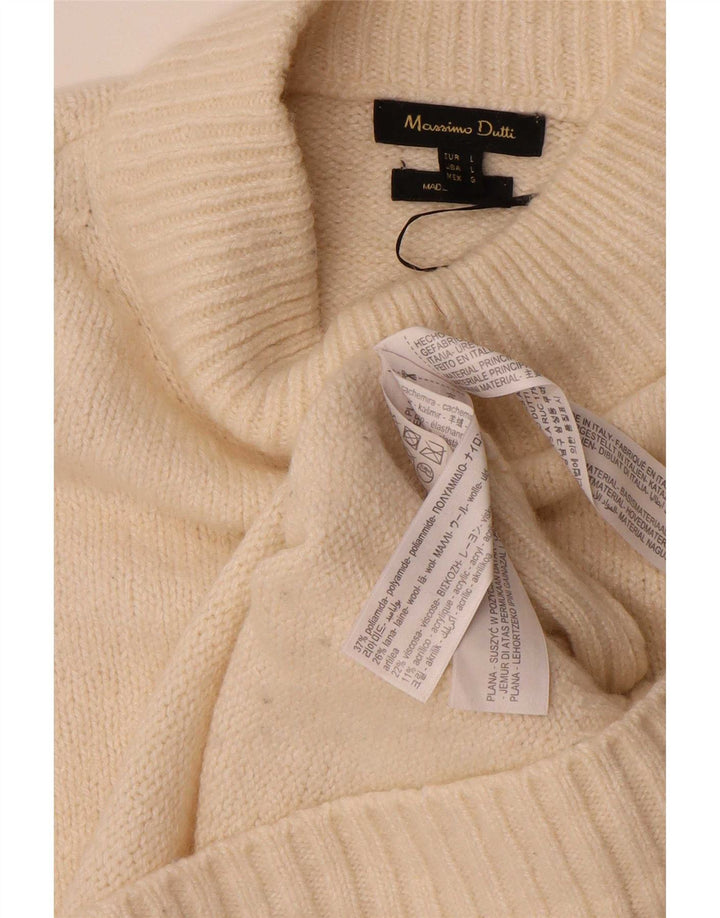 Suéter feminino Massimo Dutti com gola tartaruga Reino Unido 16 grande off white