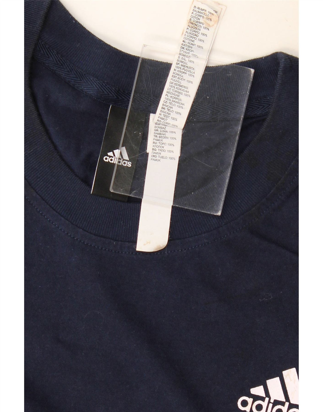 Camiseta masculina ADIDAS grande algodão azul marinho